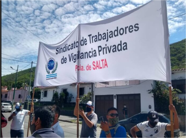 Trabajadores de Vigilancia Privada se manifestaron por mejoras laborales