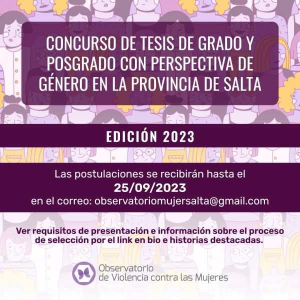 Abren las postulaciones al Concurso de Tesis de Grado y Posgrado con perspectiva de género