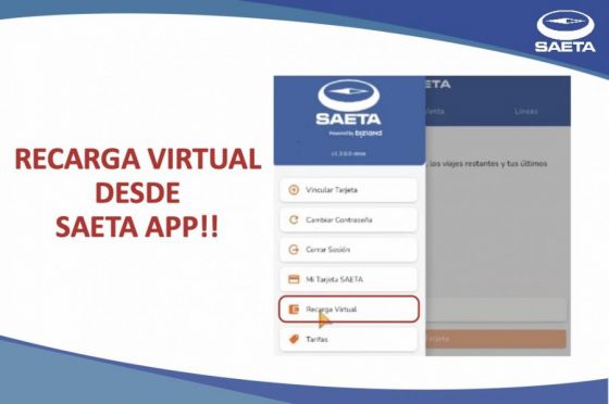 Con SAETA APP ahora se puede  recargar saldo desde la aplicación