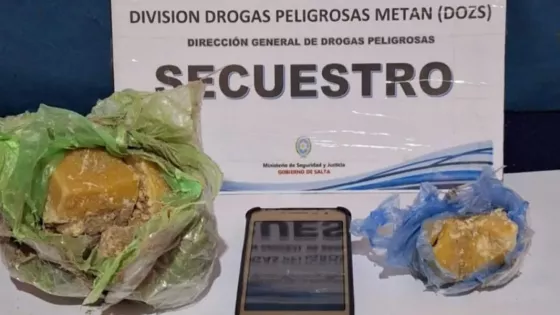 Decomiso de cocaína y detención en Metán