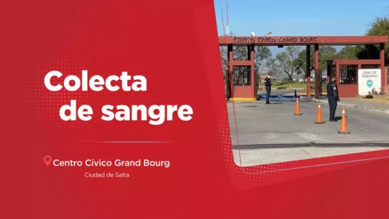 Mañana se colectará sangre de todo grupo y factor en el Centro Cívico Grand Bourg